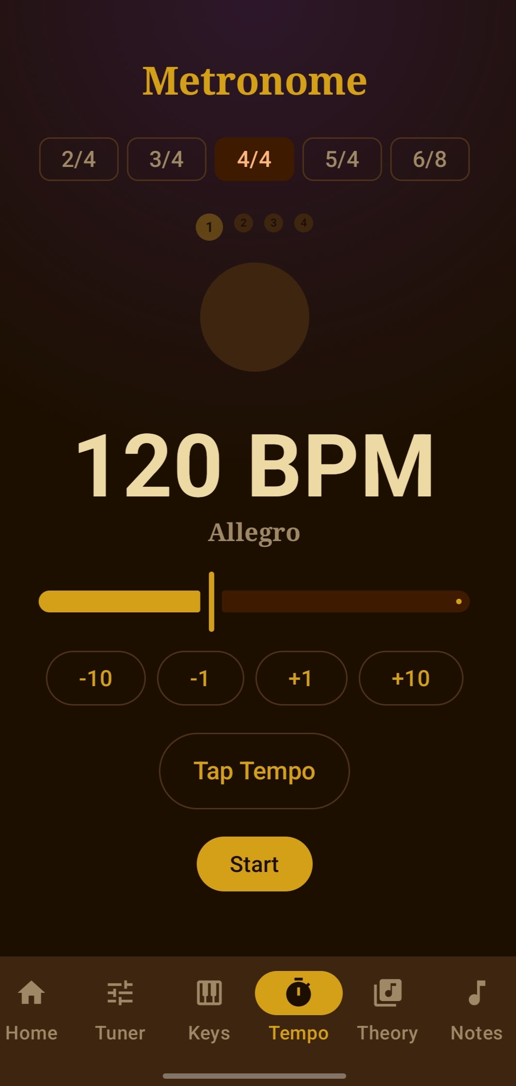 Metronome screen