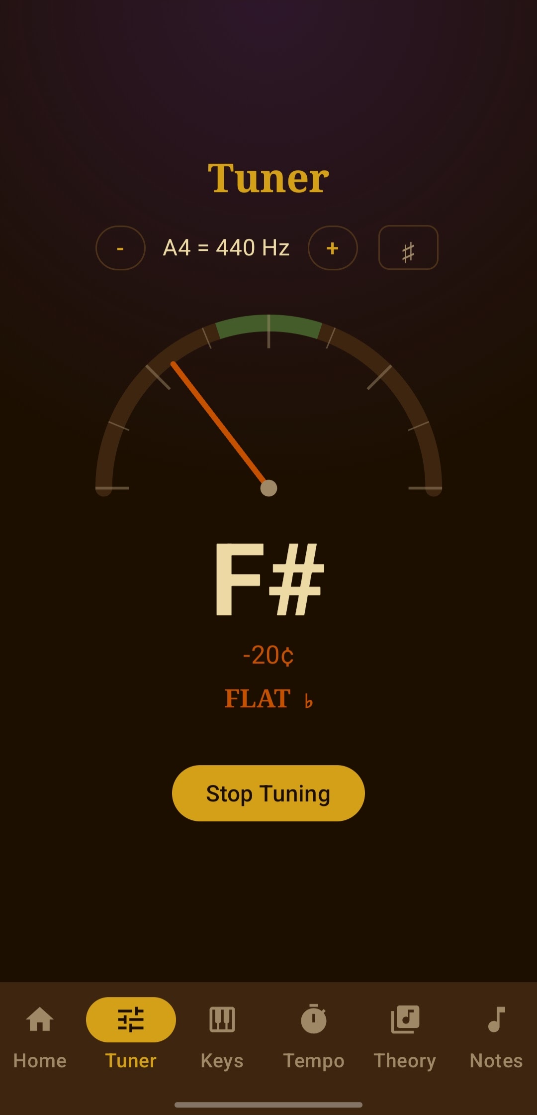 Tuner screen